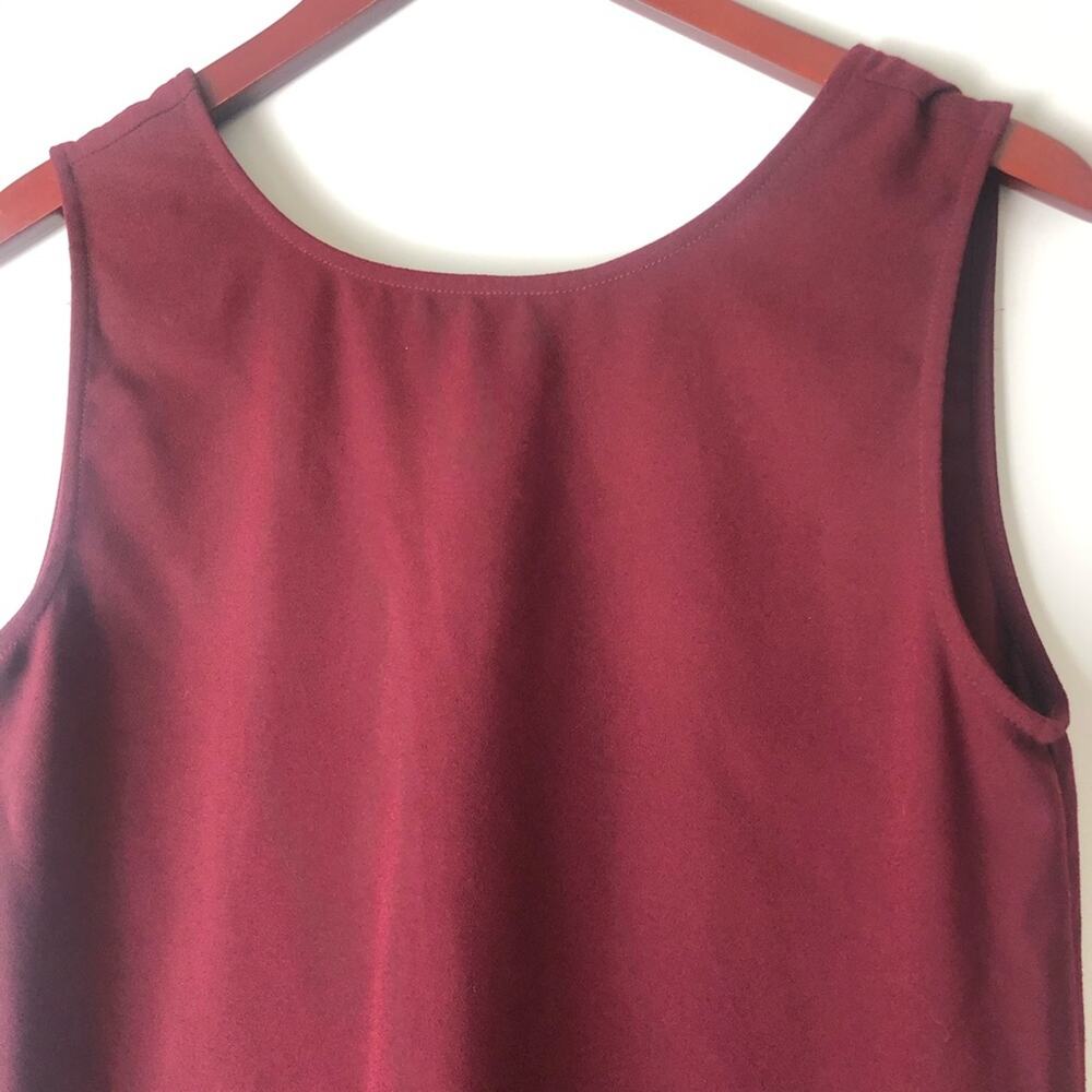 Cupcakes & Cashmere Burgundy Shift Dress Sleeveless Wine Red Purple Size Small - Picture 3 of 8